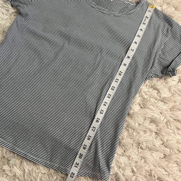 Organic John Patrick 100% Cotton Blue Striped T-Shirt Size S - Picture 7 of 7